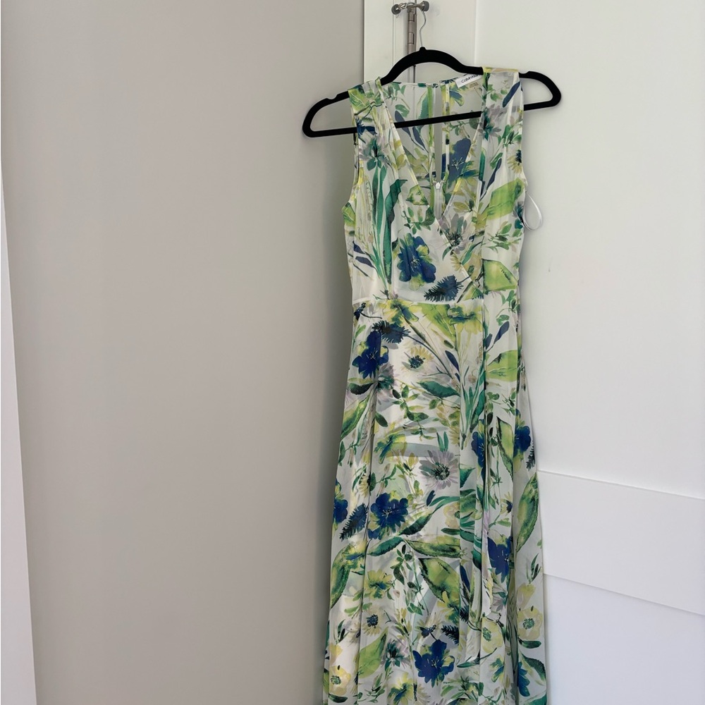 Calvin Klein Floral Maxi Dress - Green and Blue